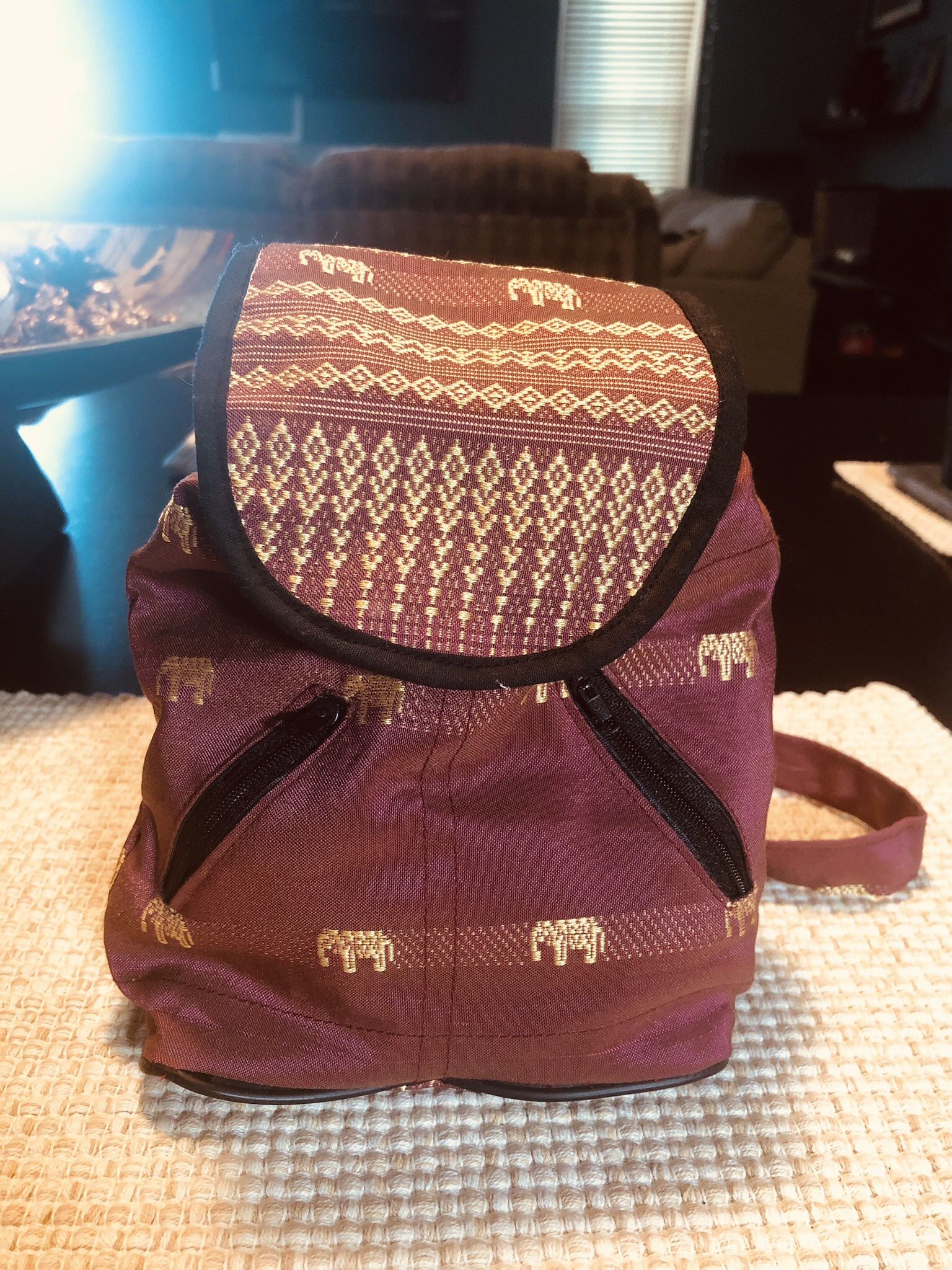 Mini Backpack Maroon And Gold