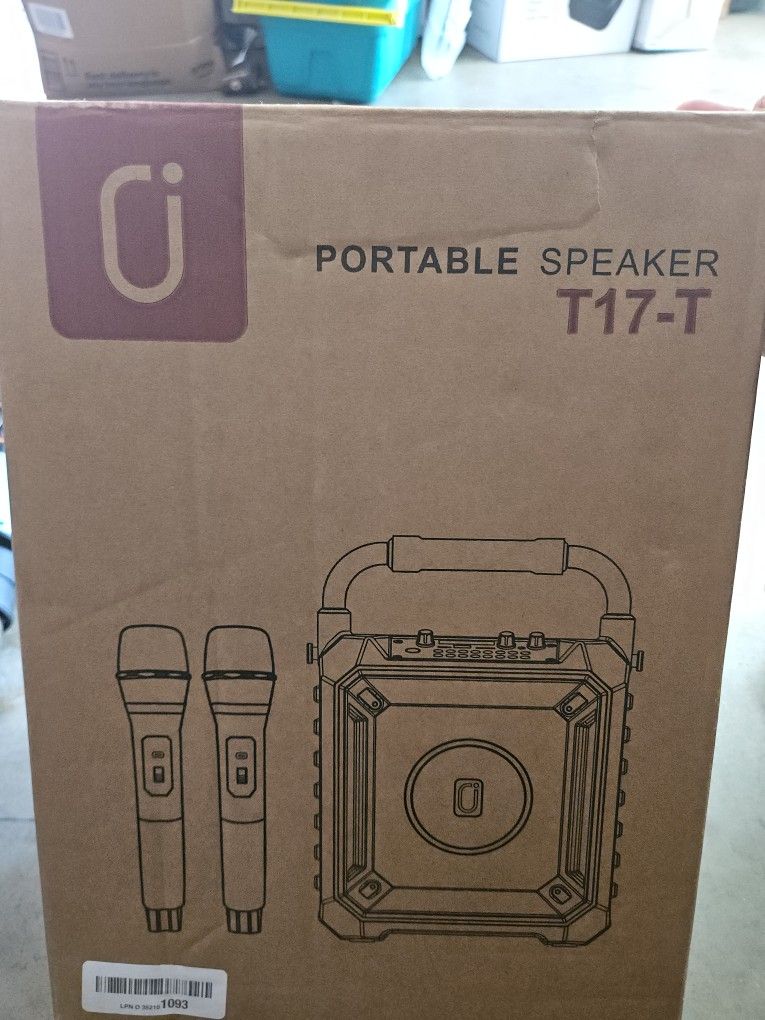 YX Karaoke Machine with Two Wireless Microphones, Portable Speaker