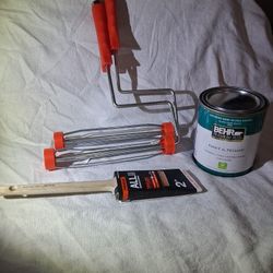 Beer white paint brand new paint brush with two rollers