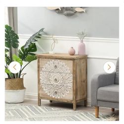 3-Drawer Wood Medallion Chest Dresser (28.15 in. H x 25.2 in. W x 13.19 in. D)