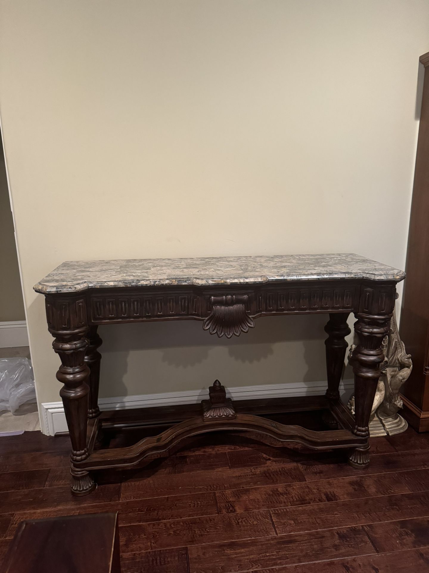 Wood And Granite Console Table