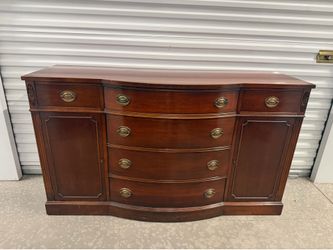 Drexel 1940s Mahogany Long Credenza Sideboard Media Console