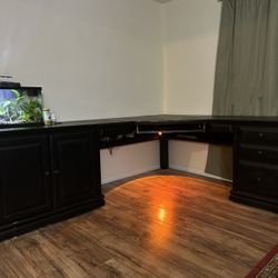 Large Black L-Shaped Office Desk and Chair– All Proceeds Pay For Medical Expenses