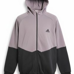 Adidas Essentials for Gameday full-zip hoodie grey/black *pre-loved* Excel. Cond