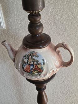 Antique Tea Kettle Floor Lamp.