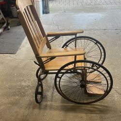 Antique Solid Oak Wheelchair