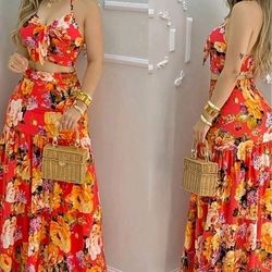 WOMEN'S ELEGANT 2 PCS TOP SKIRT SET SMALL