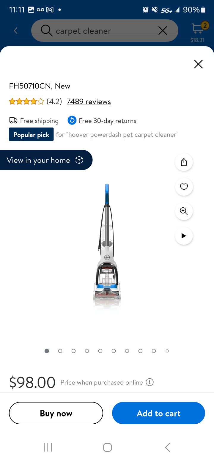 New Out Of Box Carpet Cleaner 