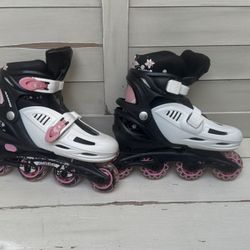 Girls Rollerblades – Size 1-4, Pink/White