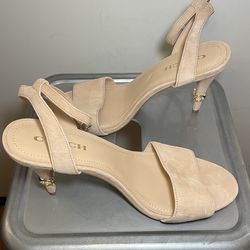 Size 11 Coach Regina Suede Heel (Beechwood)
