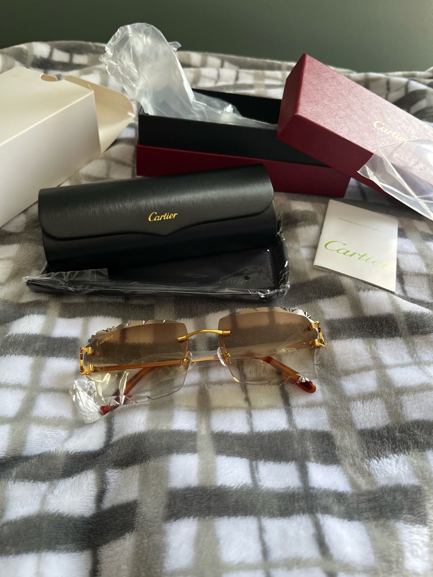 Diamond cut cartier sunglasses