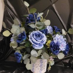 Blue Silk Floral Arrangement 