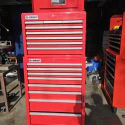 US GENERAL Heavy Duty Rolling Toolbox Full With Tools Including Keys 