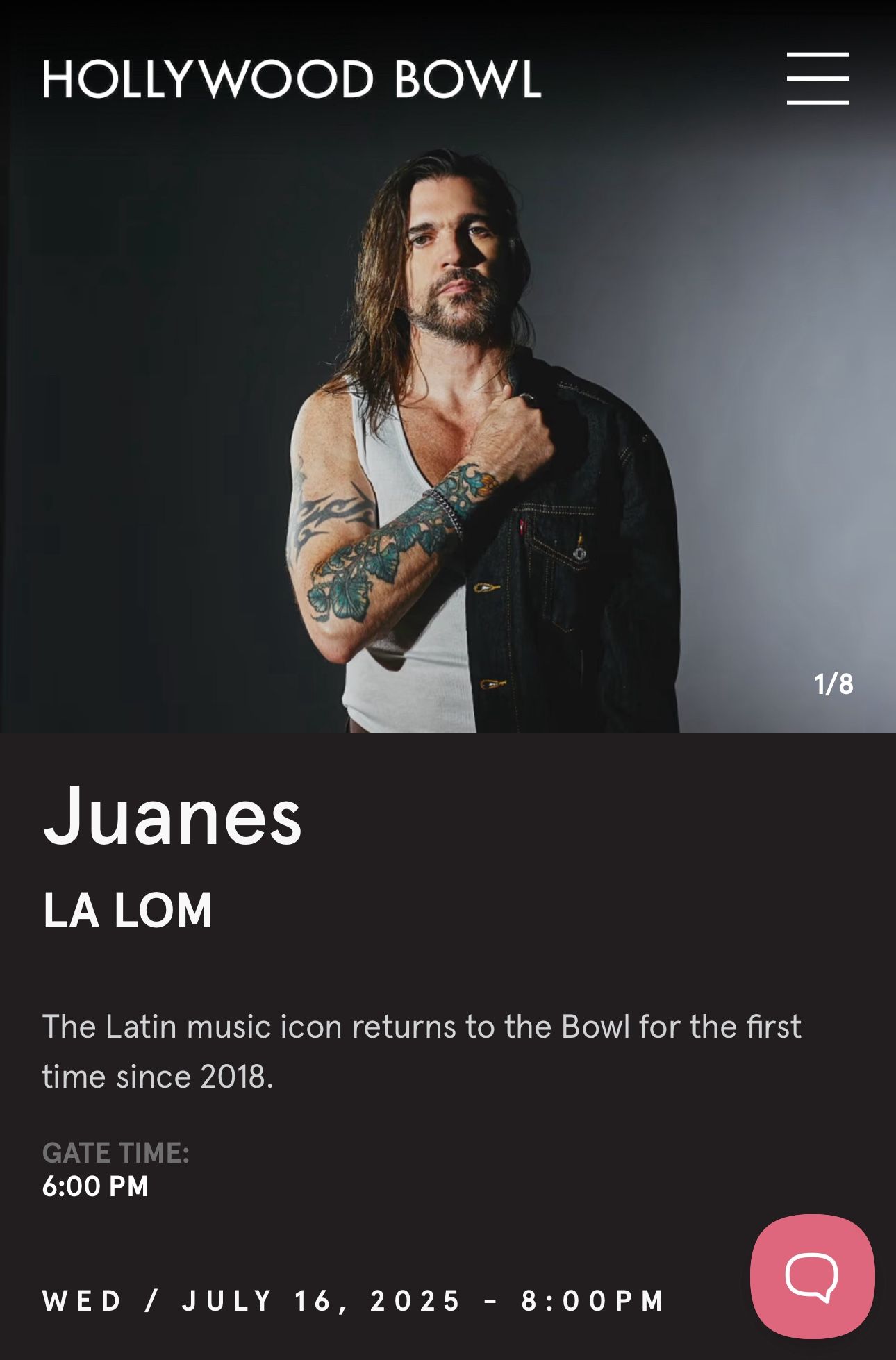 Juanes Concert Hollywood Bowl 