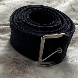Michael Kors Women’s Navy Blue Belt with Silver Buckle, size 64”