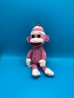 TY Beanie Babies Socks The Sock Monkey  10" inch Rare Pink Plush (PERFECT Birthday Gift Idea for Fans and Collectors)