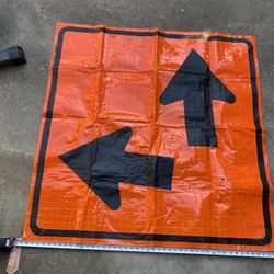 Multidirectional colorful festival sign  Colorful orange sign w/velcro backing
