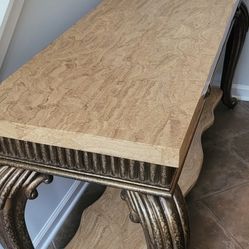 Faux Marble Top Console Table