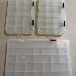 Set Of 3 Tackle Boxes, Fishing, Crafts, Beads, Hair  Ties
