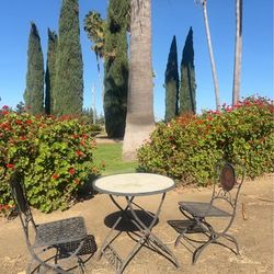 Heavy Folding Metal Bistro Set – Table & 2 Chairs – $150 each