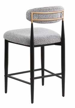 Modern Counter Stool with Gold Back Detail
