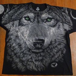 Coyote Men's Size 2XLARGE Vintage 1995 Wolf Liguid Blue John Connell Nature