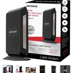 NETGEAR Cable Modem DOCSIS 3.1 (CM1000) Gigabit Modem, Compatible With All Major ISP Providers Including Xfinity, Spectrum, Cox, For Cable Plans Up To