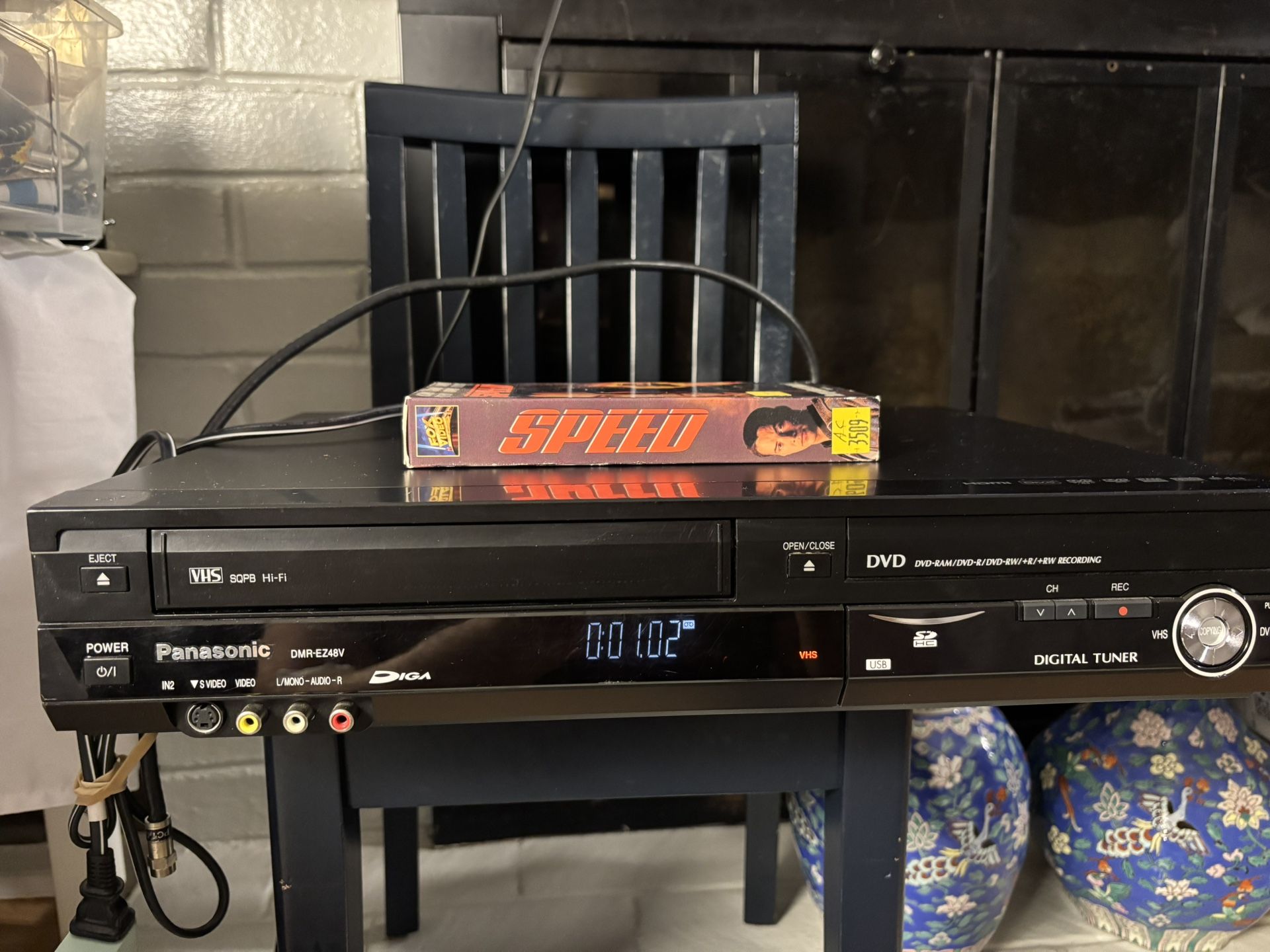 Panasonic DMR-EZ48V DVD Recorder / VCR Combo w/ Remote Control Tested