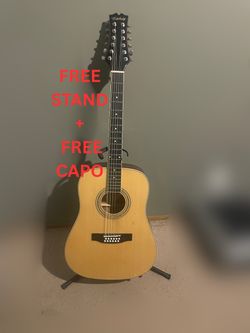 Mitchell 12 string  acoustic-electric+ Free stand + Free capo