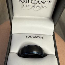 Men’s Tungsten Black/Blue Ring Size 7