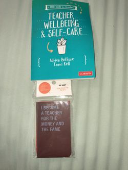 Teacher Wellbeing & Self-Care Book + Burgundy Teacher Mini Notebook Set