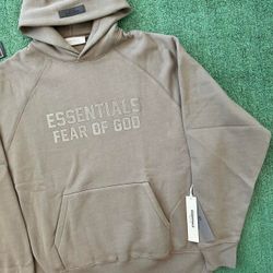 Fear of God Essentials Hoodie – Wood Brown Color Authentic | Brand New | Sizes: XS, M, XL Available