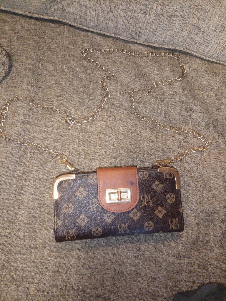 CM Monogram Turn Lock Crossbody Wallet