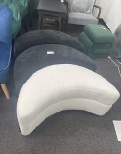 $75 Each Assembled New Ottoman Half Crescent Moon Storage Bench w/ Tray Serve As Side Table