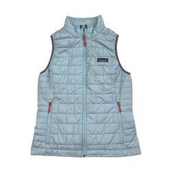 Patagonia Nano Puff Vest Small S Womens Blue Quilted Puffer Primaloft Full Zip