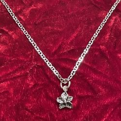 925 🌺 NEW 🌺 SILVER 🌺 Necklace 🌺 With Beautiful Flower 🌺 Pendent 