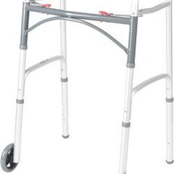 Drive Medical 10210-1 2-button folding walker (wheeled) roller walker silver