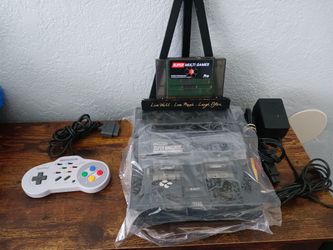 Super Nintendo SNES Console Smoke Clear Shell Bundle 900+ Games Multi-Game Pro