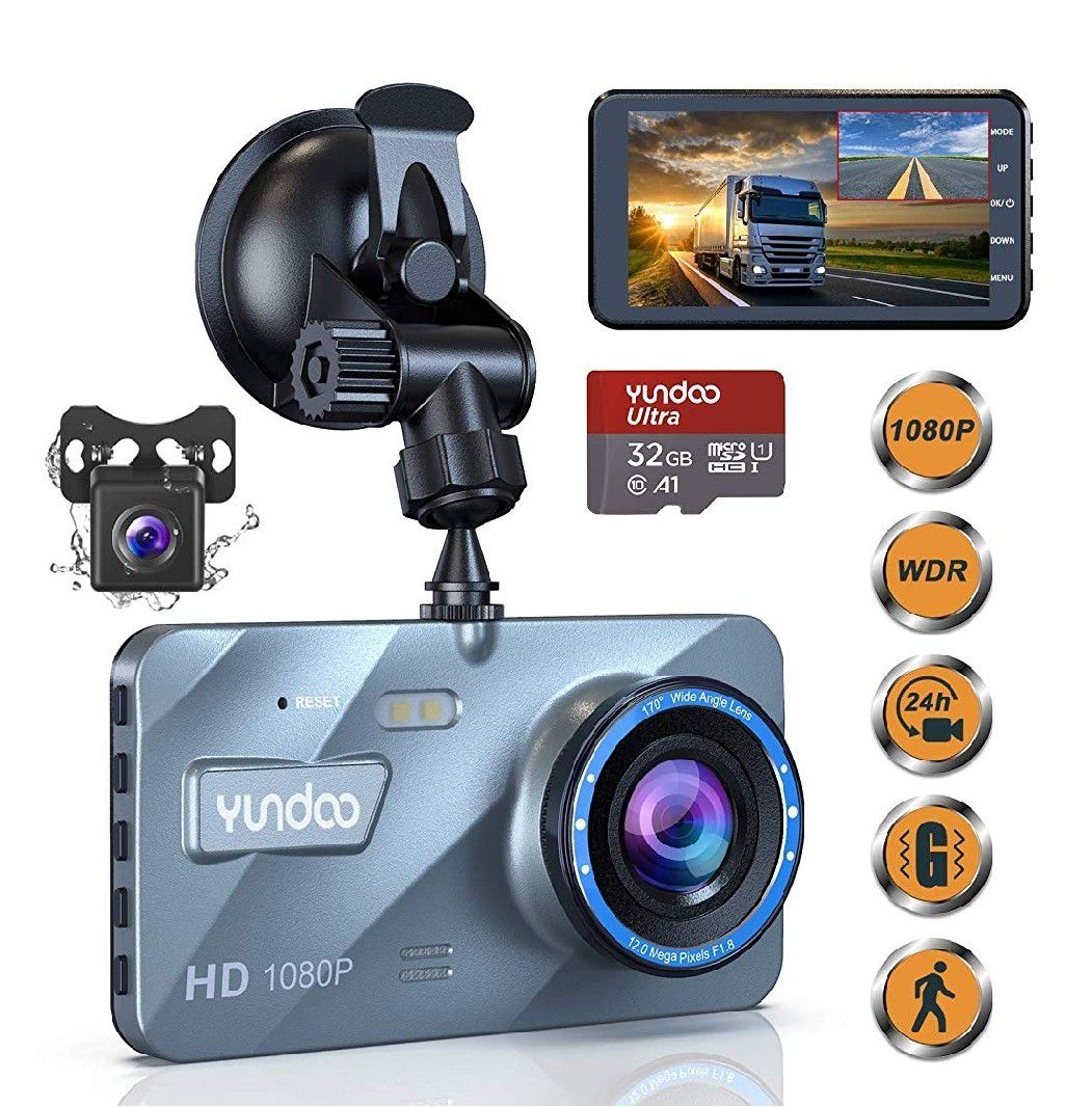 Dual Dash Cam Car Camera，Full HD 1080P Dash Camera，4“IPS Screen Dual Wide Angle Lens Car Dash Camera，G-Sensor，Cycle Recording，Parking Monitoring.