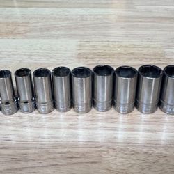 Snap On 3/8 Semi Deep Metric Sockets
