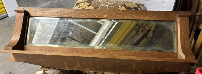 Antique Buffet Mirror With Shelf