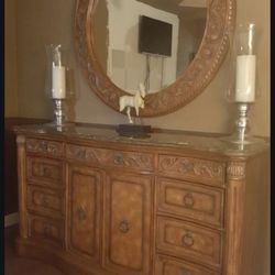 Dresser, Mirror, and Nightstand 