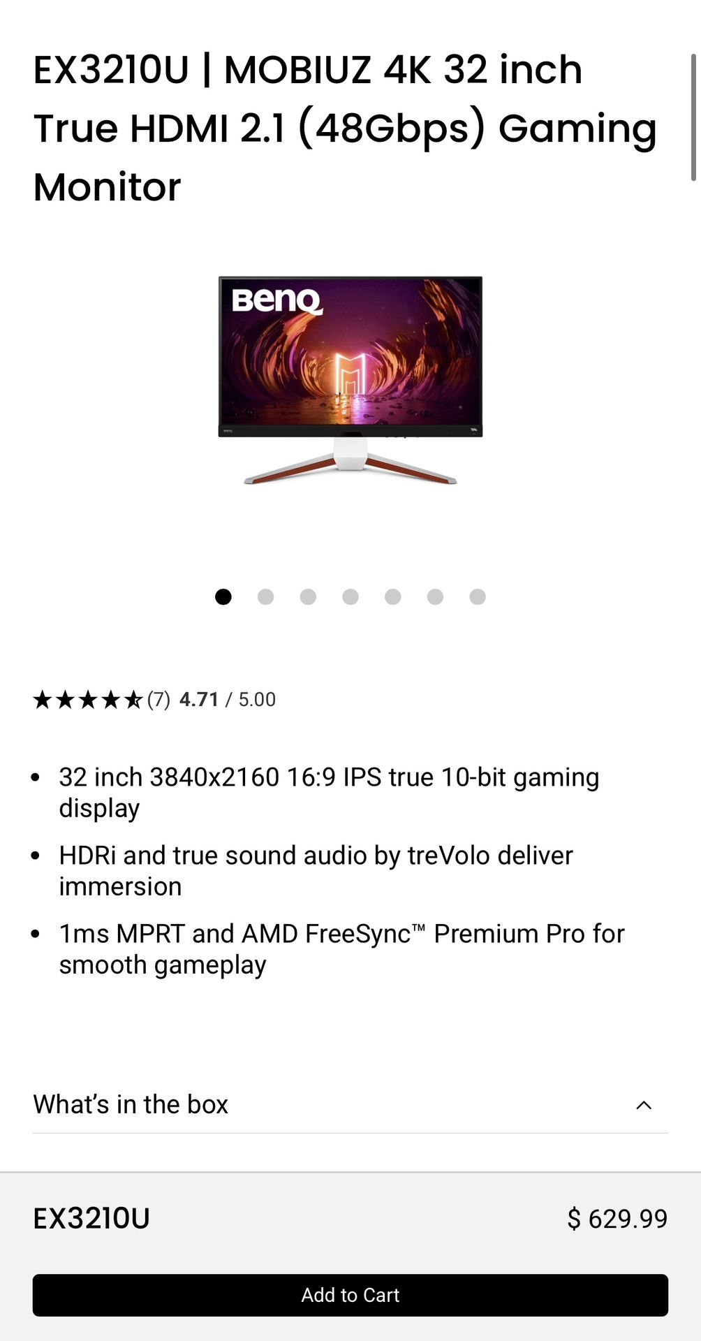 BenQ MOBIUZ EX3210U – 32” 4K