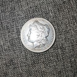 1889 Morgan Dollar Coin In AU 58 Proof