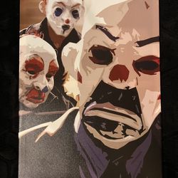 Batman Dark Night Joker Bank Robbery Mask Canvas Painting, 28x19", DC Comics 