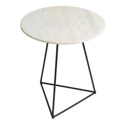 Round Marble & Metal End Table – Great Condition! $30