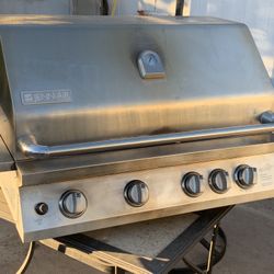 Silver Stainless Steel Jenn Air BBQ Grill Island 5 Burners