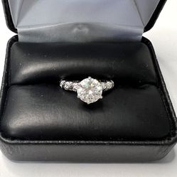 Brand New 925 Sterling Silver 2CT Moissanite ladies engagement ring size 6