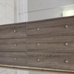 Tvilum 6 Drawer Double Dresser, Truffle Gray