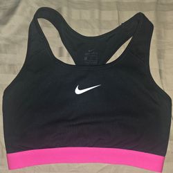 Nike sports bra black with pink Medium